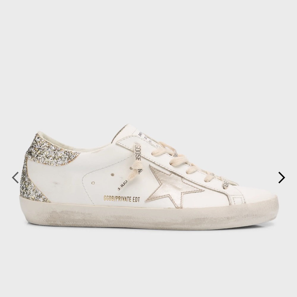 Golden Goose White and Gold Sneakers